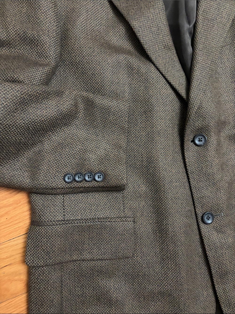 Oscar de la Renta Wool Textured Blazer 2-buttons 44R - Picture 4 of 9